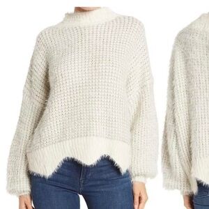 FRNCH Eyelash Mock Neck Sweater with Lurex